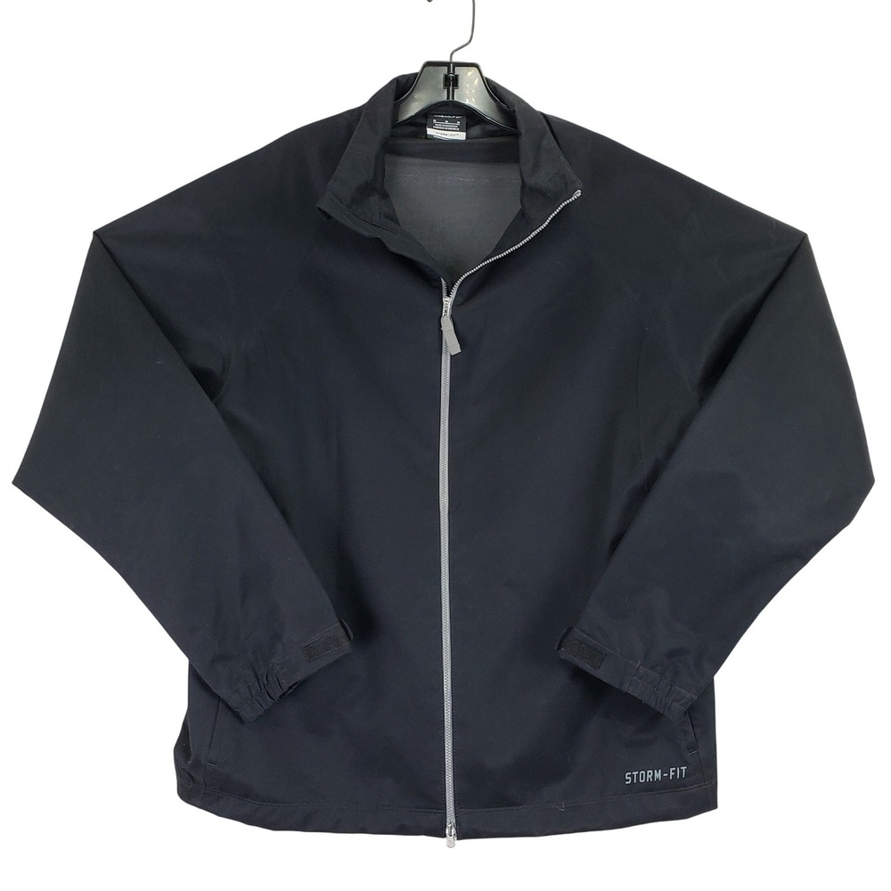 Nike Golf Storm-Fit 10 Jacket Mens M Black Full Zip Windbreaker Rain Coat